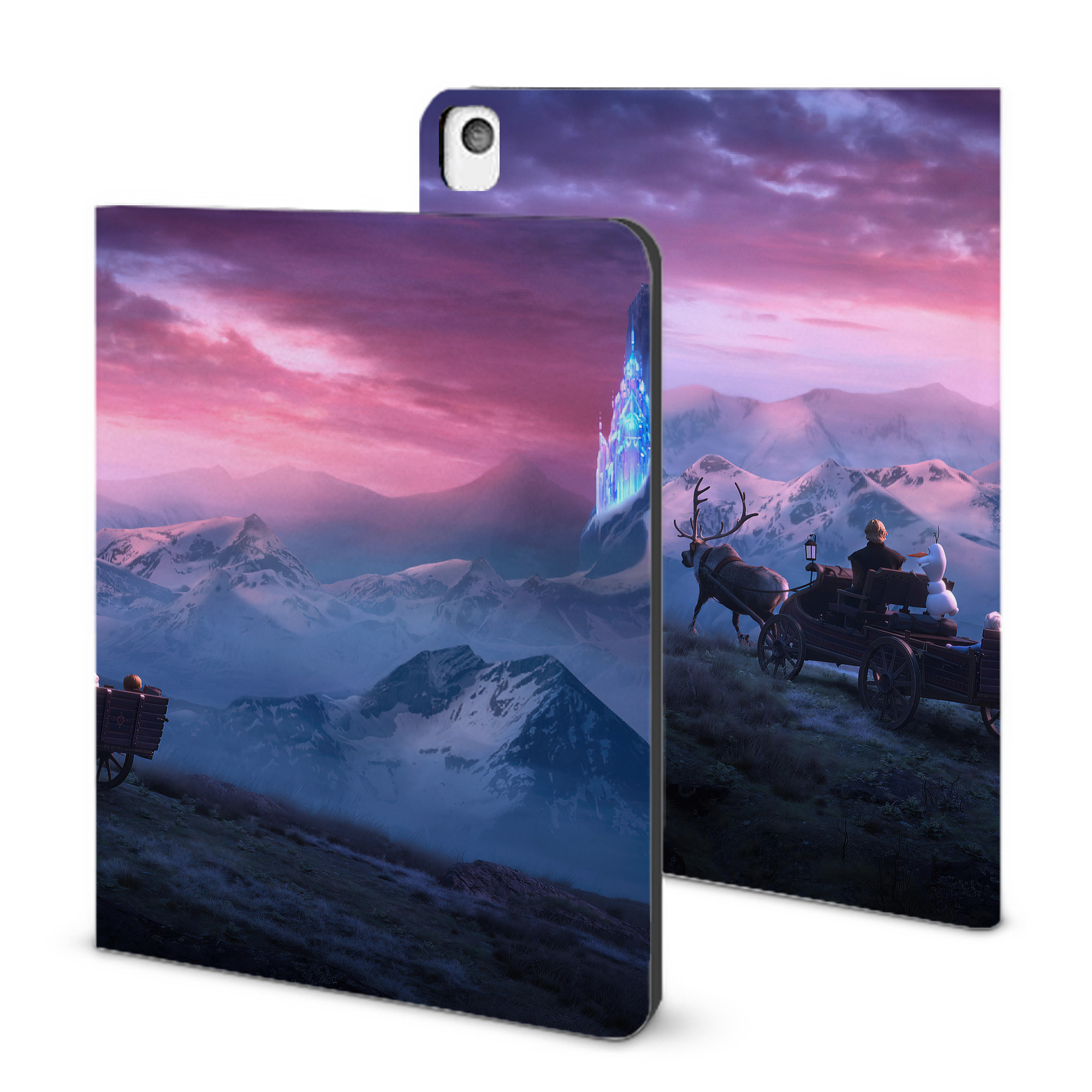 （画像用） アナと雪の女王 アンナ エルサ Frozen Anna Elsa IPadケース ペンホルダー付き ブックスタイルデザイン